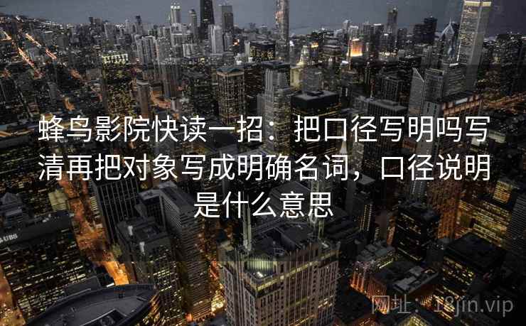 蜂鸟影院快读一招：把口径写明吗写清再把对象写成明确名词，口径说明是什么意思