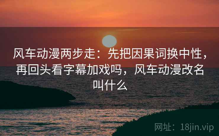 风车动漫两步走：先把因果词换中性，再回头看字幕加戏吗，风车动漫改名叫什么
