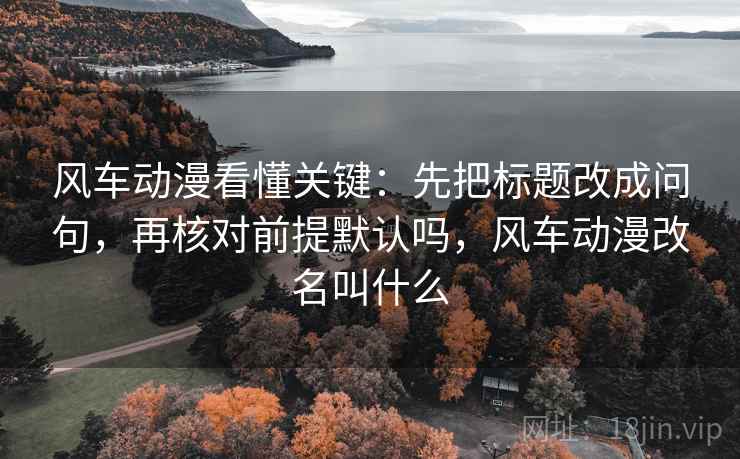 风车动漫看懂关键：先把标题改成问句，再核对前提默认吗，风车动漫改名叫什么