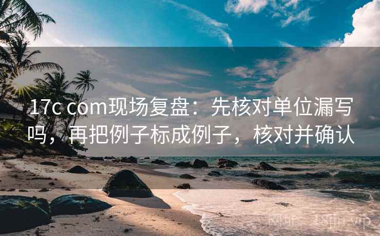 17c com现场复盘：先核对单位漏写吗，再把例子标成例子，核对并确认