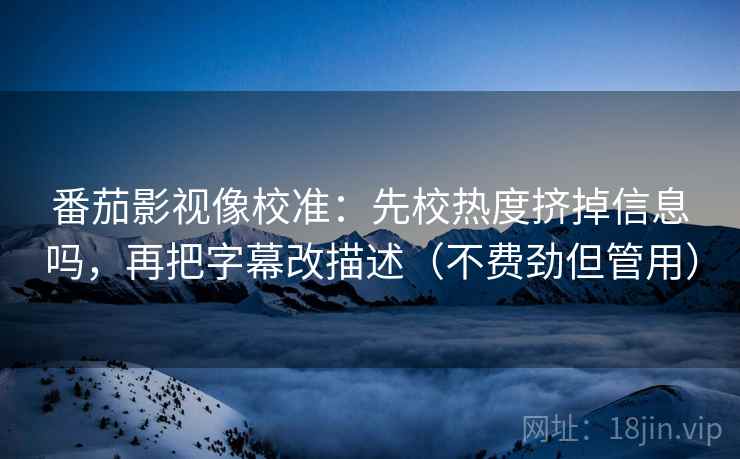 番茄影视像校准：先校热度挤掉信息吗，再把字幕改描述（不费劲但管用）